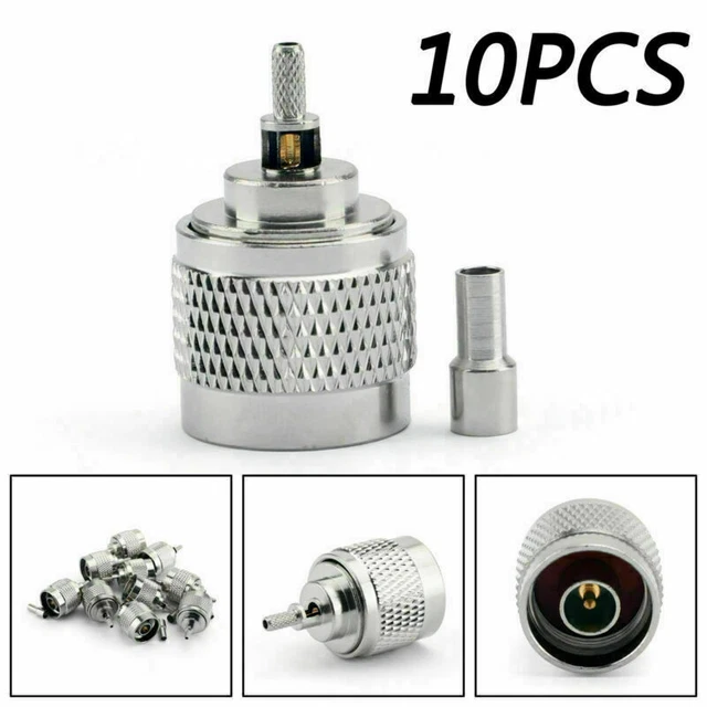 10Pcs Connettore N Maschio Spina Crimp RG174 RG316 LMR100 Cavo Dritto P