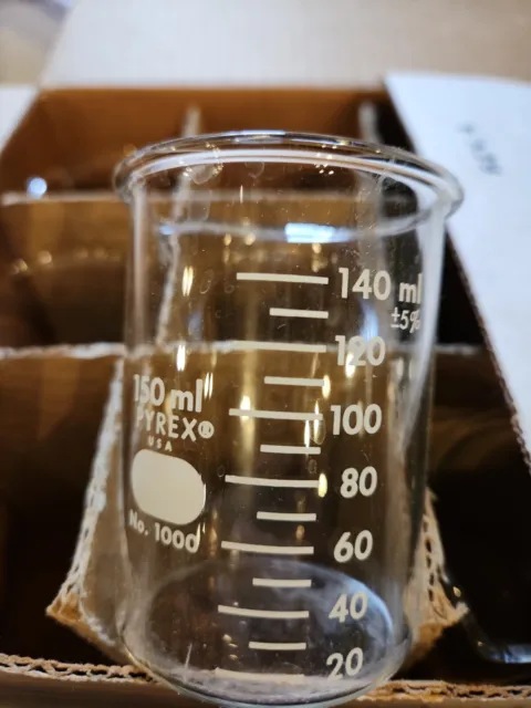 CORNING PYREX Glass 150mL Form Graduated Beaker 1000-150