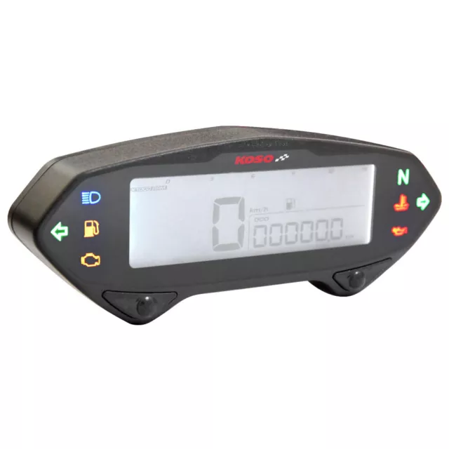 Tachometer KOSO Digital Cockpit DB01RN weißes Display universal Motorrad Roller 2