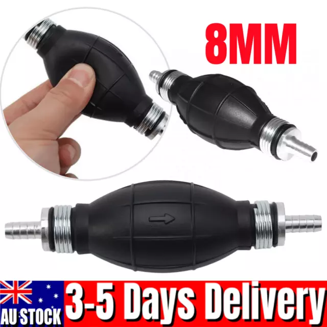 8mm Fuel Primer Bulb Hand Pump Diesel Petrol Gas Priming Non Return Valve Black