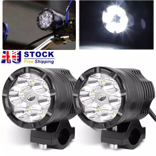 2x 30W LED Motorcycle Headlight Spot Lights Driving Fog Auxiliary White Lamp AU