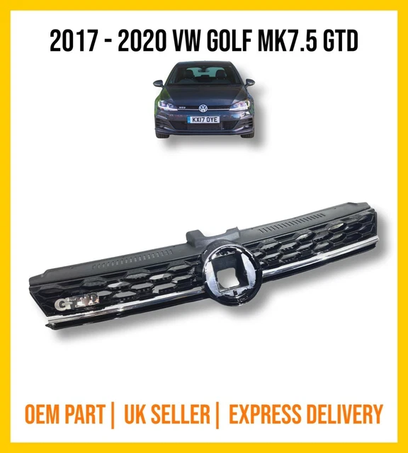 2017 - 2020 Volkswagen Vw Golf Gtd Mk7.5 Facelift Front Main Bumper Centre Grill