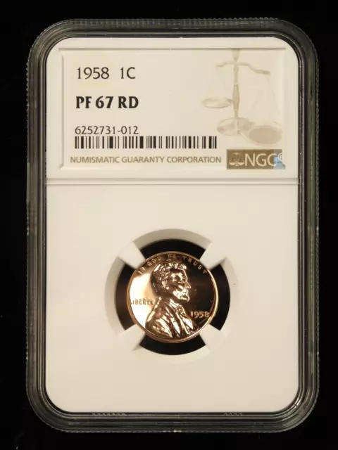 1958 Proof Lincoln Wheat Cent - NGC PF67RD