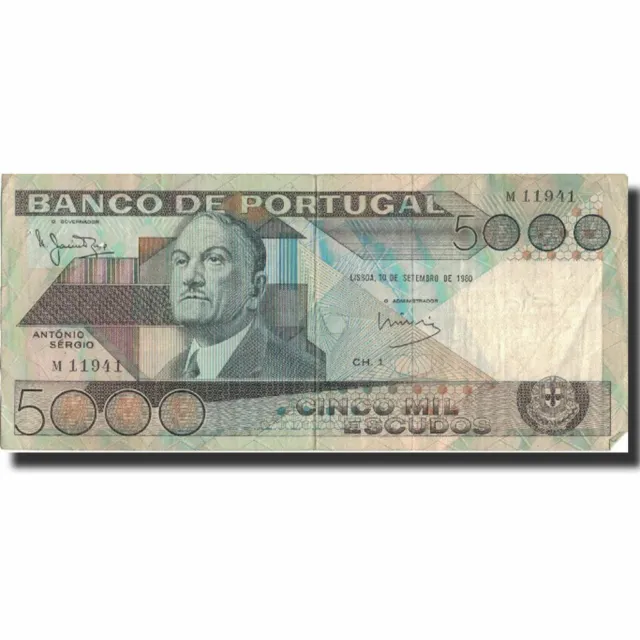 [#573471] Banknote, Portugal, 5000 Escudos, 1985, 1985-06-04, KM:182a, VF
