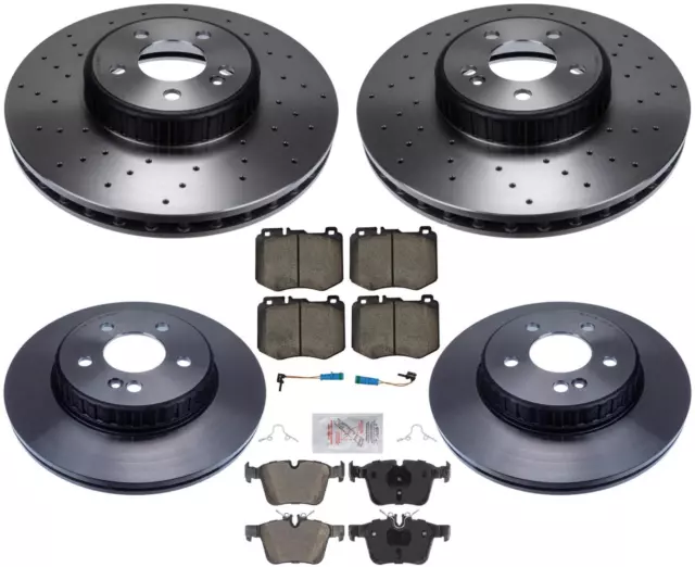 Front & Rear Brake Disc Rotors Pads For Mercedes C300 342MM AMG 2015-2021