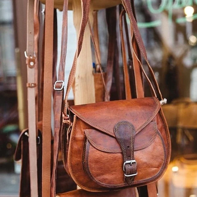 Neuf Femmes Vintage Marron Cuir Souple Messager Croix Sac Handmade Porte-Monnaie