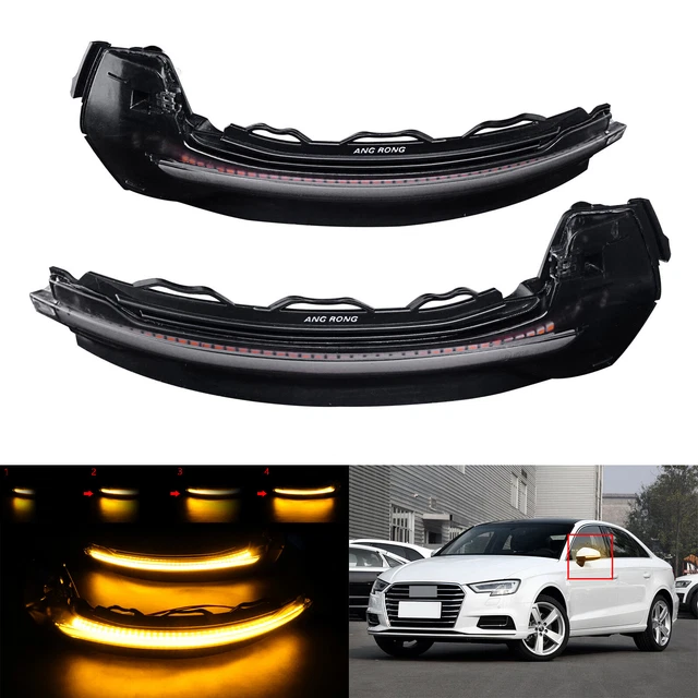 2x Clignotants LED Dynamiques Jaunes Pour Audi A3, A4, A6, A8, Q3 - Rétroviseurs