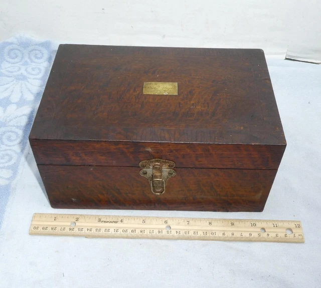 VINTAGE/ANTIQUE BURL WOOD Humidor Cigar or Desk Box Burlwood