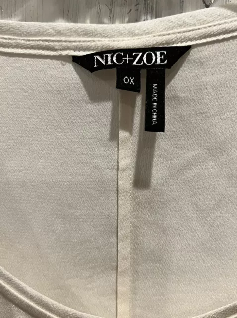 NEW Nic Zoe Blouse Womens 0X 16 Paper White Sleeveless Swing Trapeze Tank 3