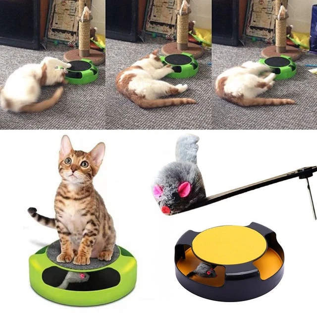 Entrenamiento de mascotas rascador gato juguete captura ratón falso teaser rompecabezas juguetes de pista