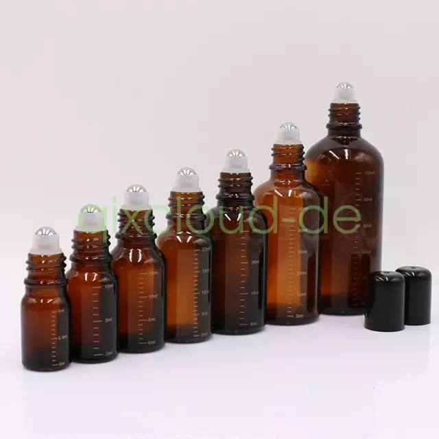 5ml 10ml 50ml 100ml Glasflaschen Ätherisches Öl Roll On Leerflaschen Braunglas