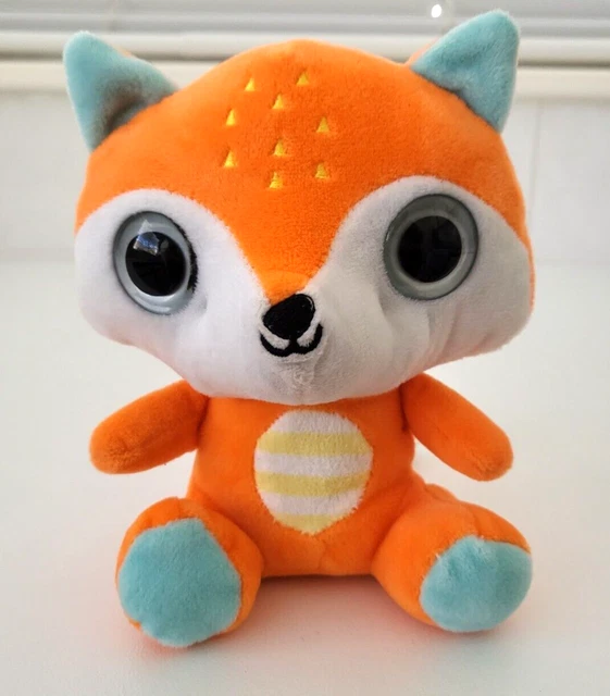 KMART FOX BIG Eyed Plush Sits 7" Orange White Blue Anko Animal Soft