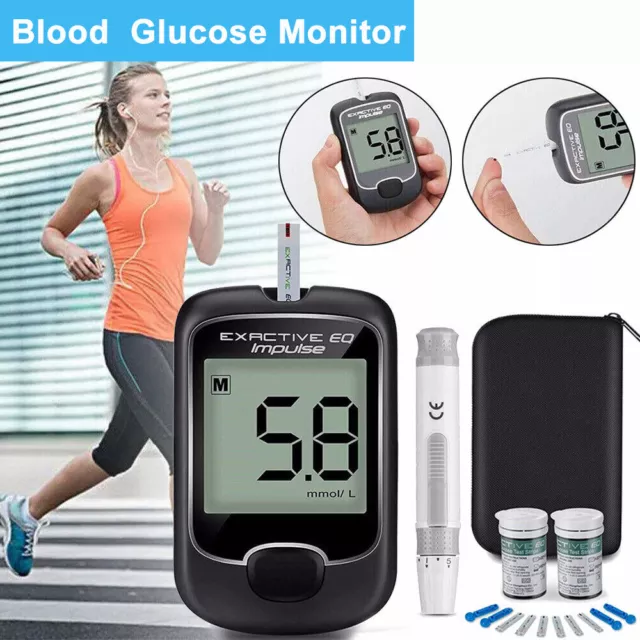 Blood Glucose Monitor Diabetes Testing Kit Blood Sugar Meter w/ 50 Test Strip