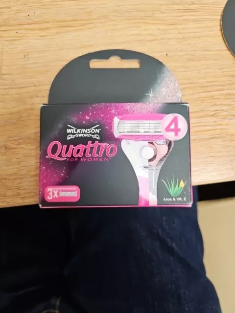 Wilkinson Sword Quattro for Women Pink & Rose Gold Razor Blades 3 pack