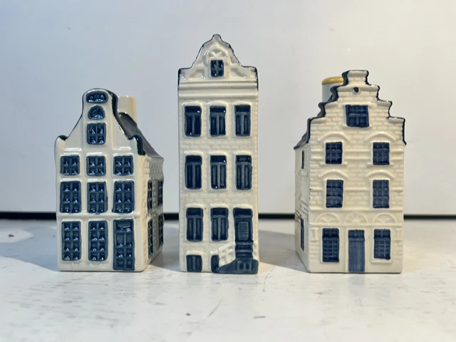 KLM Delft Blue BOLS Amsterdam House #19 #34 #58 Empty Collectible Bottle