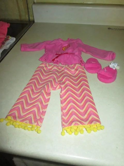 American Girl Julie Algright Beforever (1974) Zigzag Pajamas & Slippers Veuc