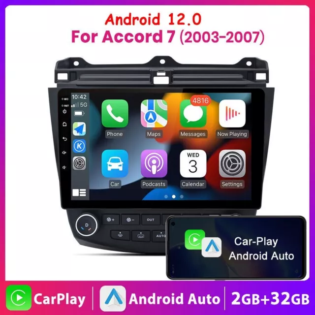 10.1" Android Car Stereo Radio GPS For Honda Accord 7th 2003-2007 2+32GB Carplay
