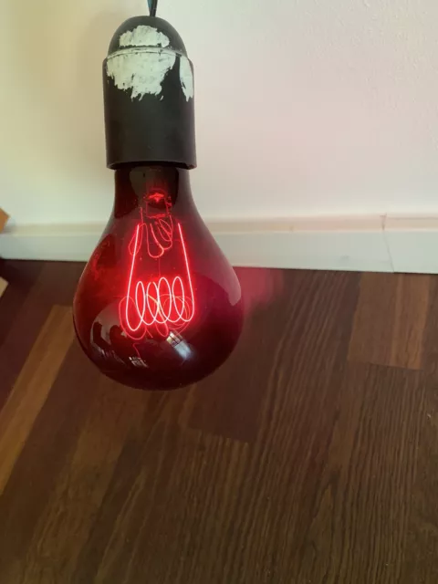 Antike Kohlefadenlampe Glühlampe Glühbirne Rot/Violett 220 V 32HK