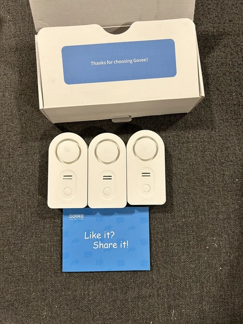 Lot Of 3 Govee 100dB Water Leak Detector H5054 NO Wi-Fi Gateway-Sensors Only