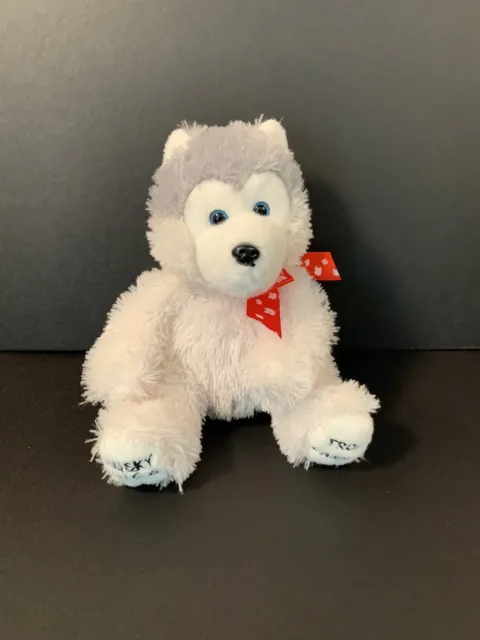 Valentine’s Day Husky Hugs From Canada Stuffed Animal Plush Maple Leaf Bow  9”