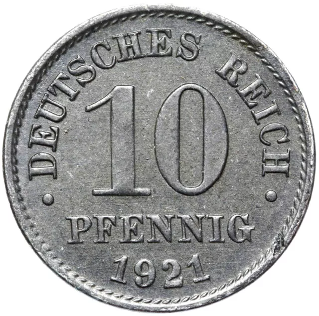 Deutsches Reich - Kaiserreich - J. 298 - Münze - 10 Pfennig 1921 A - ERHALTUNG !