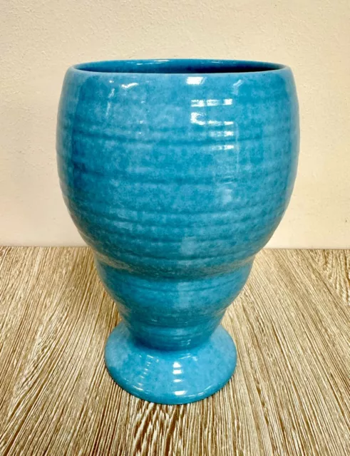 Shelley Harmony Dripware Blue Goblet Vase 1930s Art Deco Stunning Condition