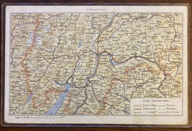 Cartolina D' Epoca-Geografica (Trentino)  Viaggiata 1918
