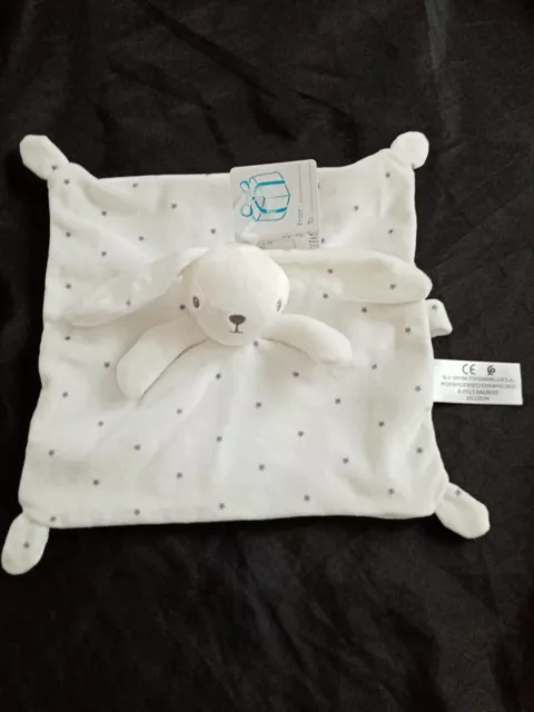 Doudou Plat Lapin Gris Simba Toys Benelux Rose Etoile Blanc Neuf