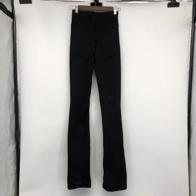 ASOS DESIGN Black Tall high rise 'lift & contour' stretch flare jeans 24x36 2