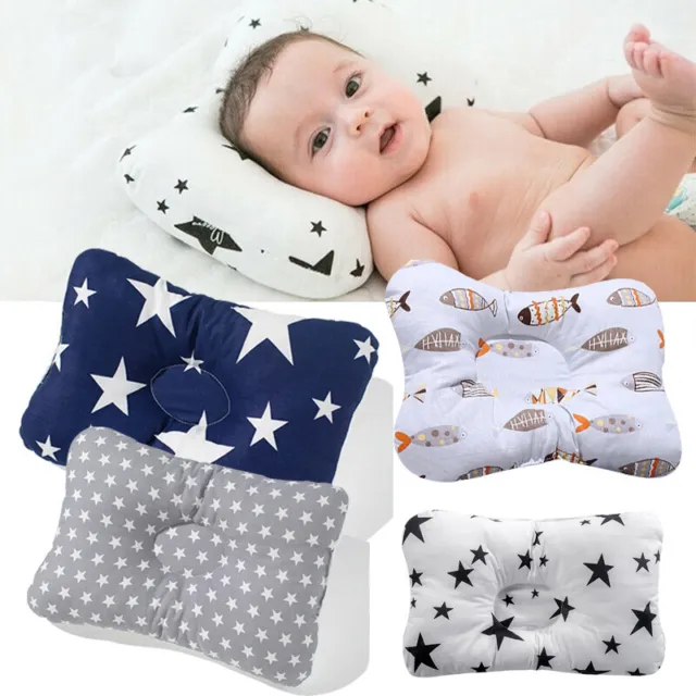 Newborn Baby Cotton Pillow Prevent Flat Head Infant Anti Roll Pillow Positioner
