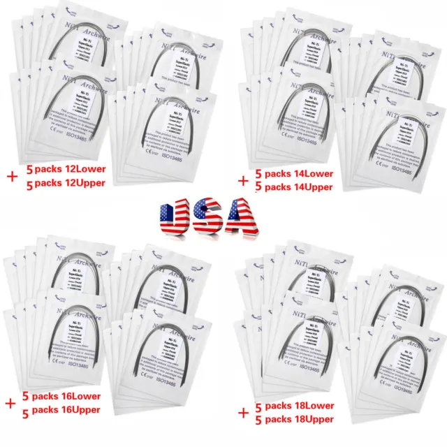 100PCS Dental Orthodontic Arch Wire Niti Round /Braces Bracket 022 Slot All Size