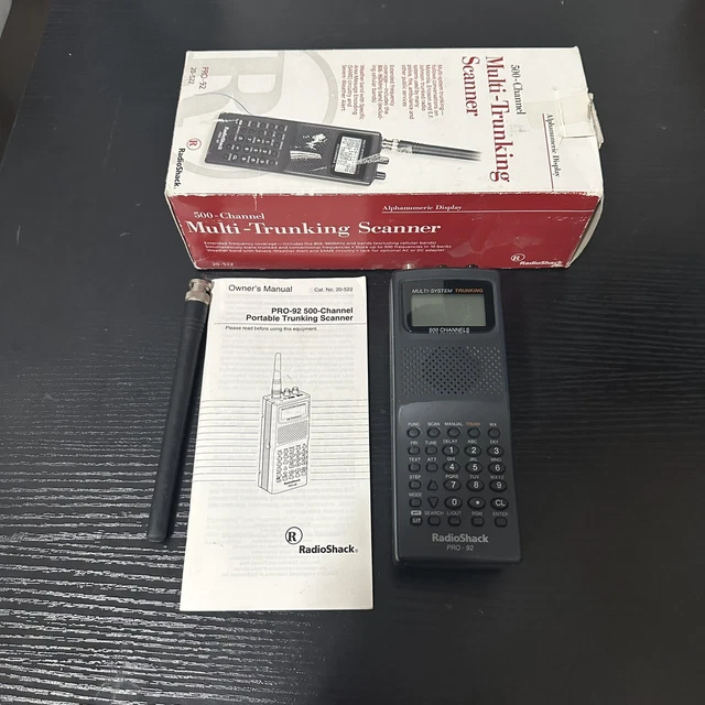 Scanner Radio Shack Pro-92 500 Canaux – Scanner Multi-système Avec Antenne (neuf)