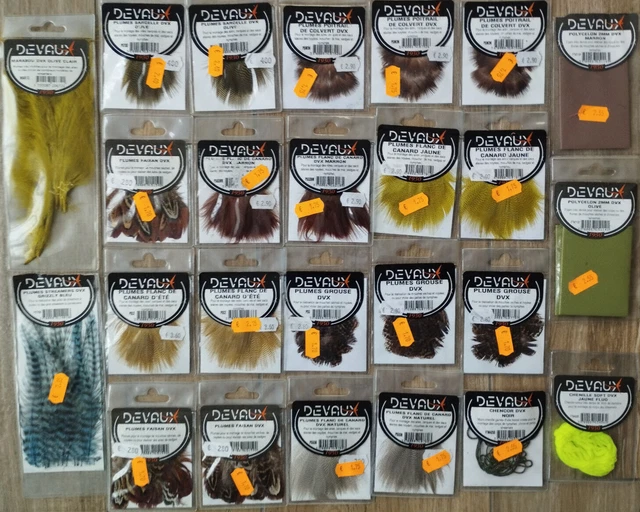 Plumes Pour Montage De Mouches De Pêche - Lot De 10 Plumes Gris Canard Colverard, Marque Veniard, Fabrication UK