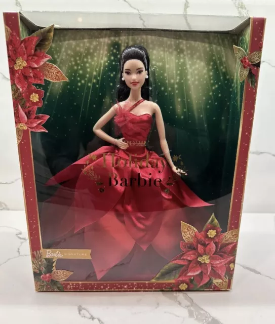 New Mattel's Signature 2022 Holiday Barbie Doll-Asian Black Hair