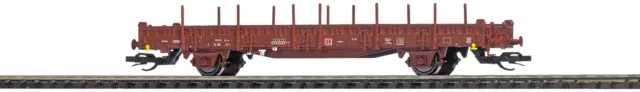 Flat wagon with stakes ks 446 - Busch 31503