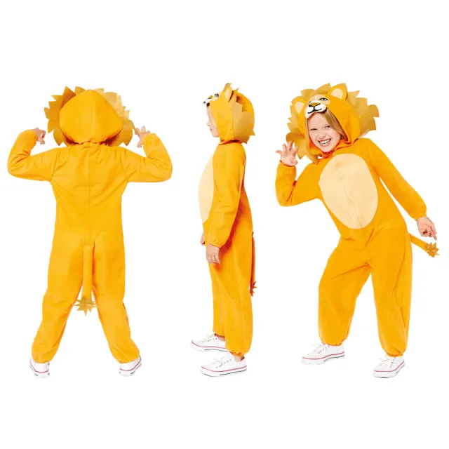 Childs Lion Fancy Dress Animal Costume Zoo World Book Day Girls Boys Kids
