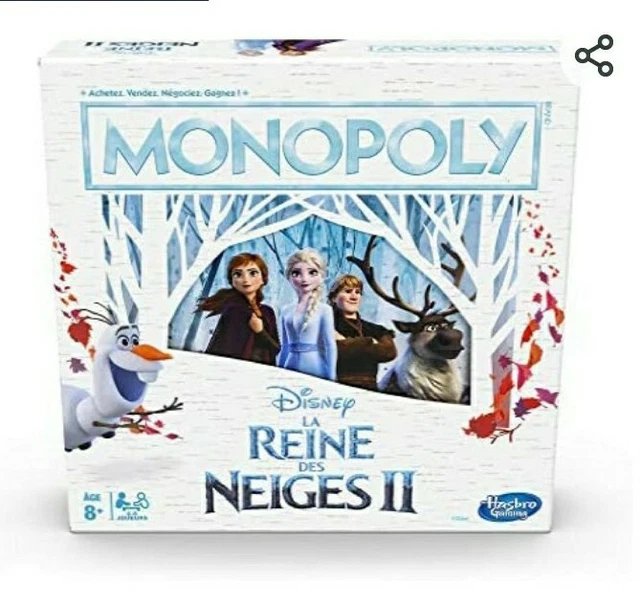 MONOPOLY DISNEY LA Reine des Neiges Hasbro Jeu de Société version ...