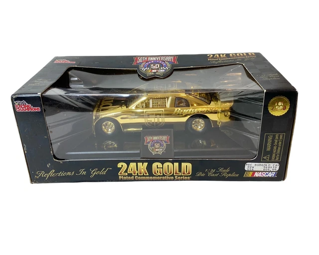 BUDWEISER NASCAR RICKY Cravens 24K Gold 50TH Anniversary Diecast Car