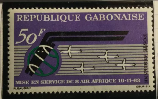 TIMBRE du GABON N° 17  Poste aérienne  Neuf année 1963