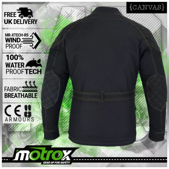 Mens Black Textile Cordura Waterproof Motorcycle Motorbike CE Armour Coat Jacket 3