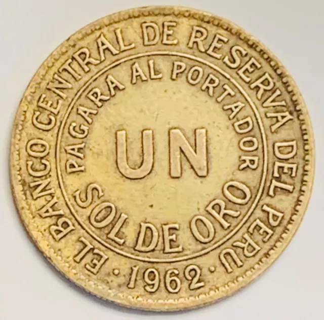 1962 Peru Sol KM# 222 Circulated Condition