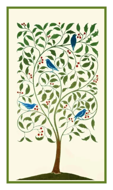 Voysey Birds Holly Tree Arts Crafts Counted Cross Stitch Chart Pattern