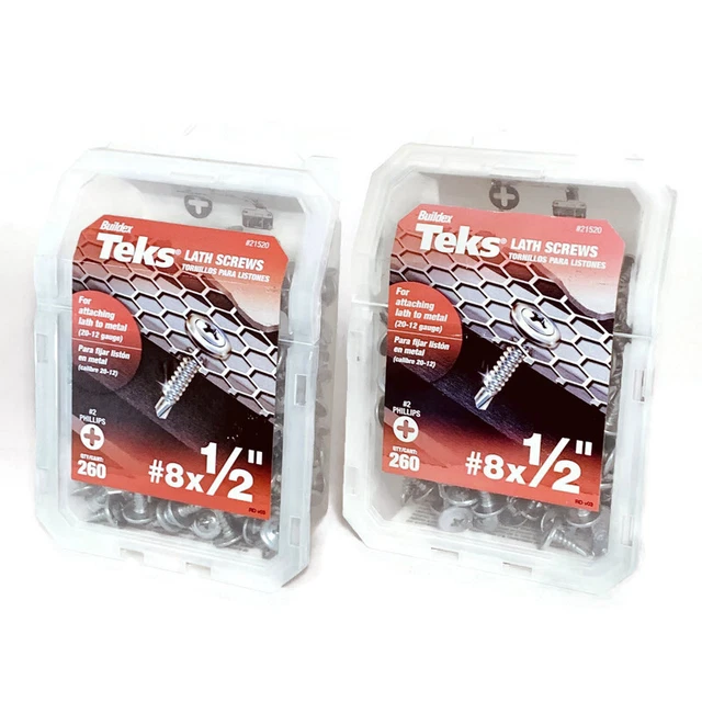 TEKS 21520 #8 x 1/2-in Zinc-Plated Phillips-Head Drill Point Lath Screws 520-Pk