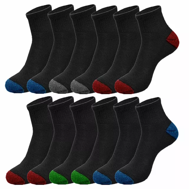 3-12 Pairs Mens Sports Premium Cotton Ankle Crew Socks Low Cut Size 9-11 10-13