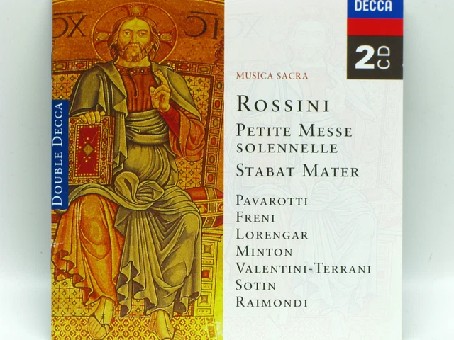 2CD Rossini Petite Messe Solennelle, Stabat Mater Pavarotti Lorengar Etc DECCA 