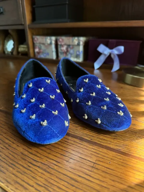 C Wonder Fox Navy Suede Loafers Size 7