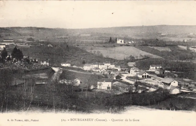 BOURGANEUF 324 quartier de la grae éd de nussac timbrée 1908