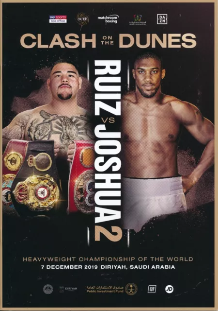 OFFICIAL BOXING PROGRAMME Anthony Joshua v Andy Ruiz in Riyadh Saudi Arabia 2019