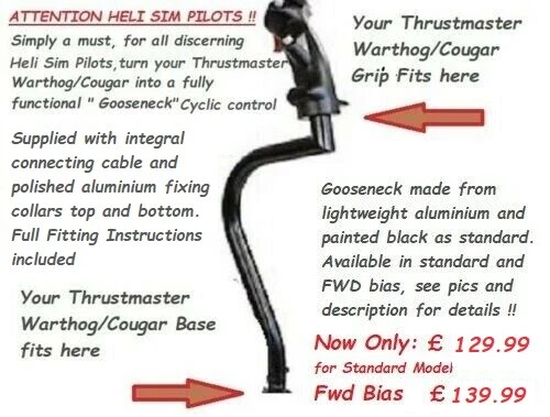 THRUSTMASTER WARTHOG ESTENSIONI Collo D'oca In Alluminio Per Piloti Di