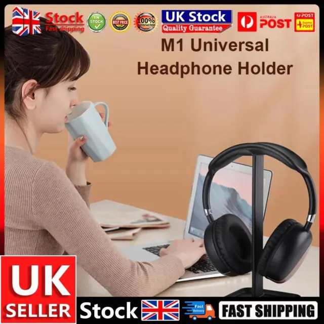 M1 Headphone Holder Hanger Earphone Desktop Display Stand Bracket (Black) UK